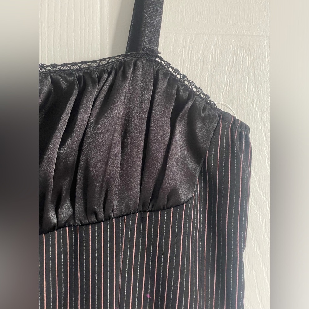Y2K Gothic Pinstripe Cami XL Morbid Threads Mall Goth Layer Top - Picture 4 of 14